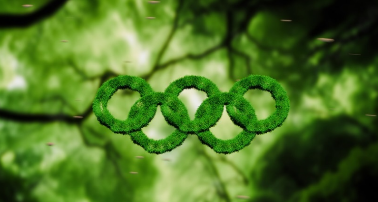 Cerchi olimpici in erba